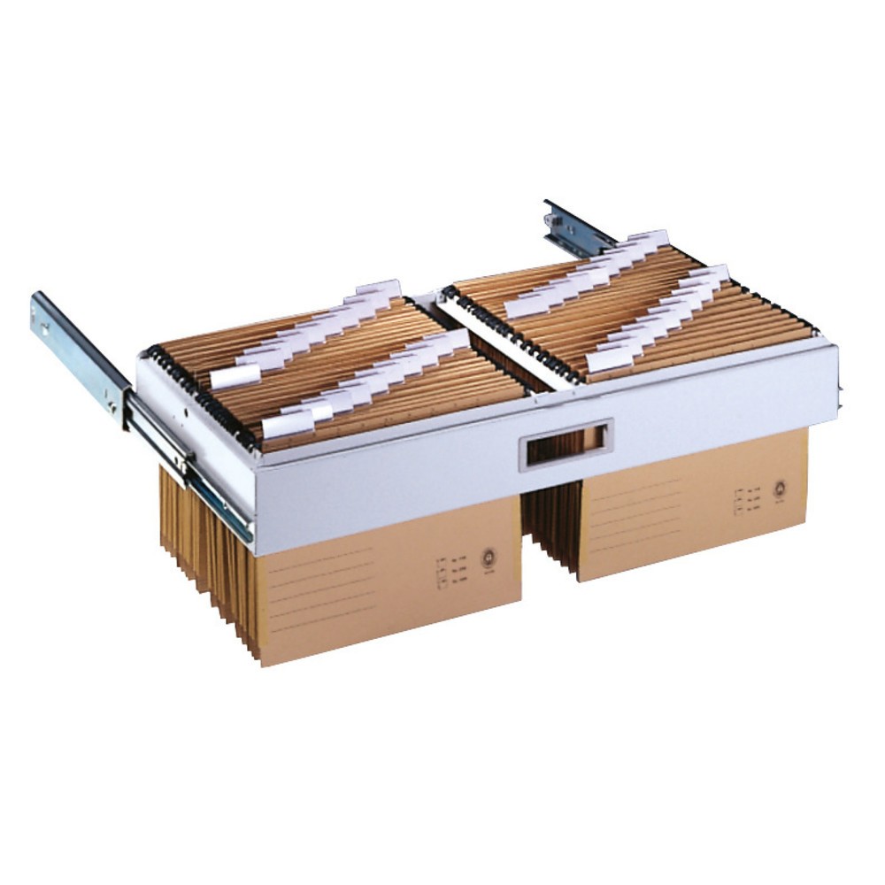 Image of Erweitern Sie Ihren Stauraum mit einem Hängeauszug für Flügeltürschränke C+P Schaffen Sie Platz für Akten in DIN-A4-Hängemappen, indem Sie Ihren Flügeltürschrank von C+P um einen Hängeregisterauszug erweitern. Die Hängeauszüge sind aus robustem Stahl gefe