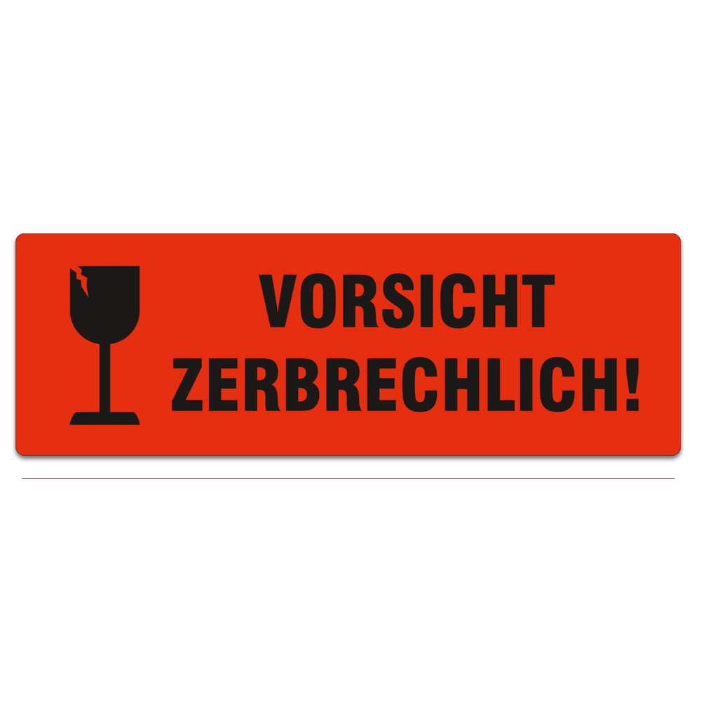 Image of  Rollenware – 1.000 Stk/VEHaftetiketten "Vorsicht zerbrechlich!", BxL 150 x 50 mm, 1.000 Stk/VE Haftetiketten "Vorsicht zerbrechlich!", BxL 150 x 50 mm, 1.000 Stk/VE