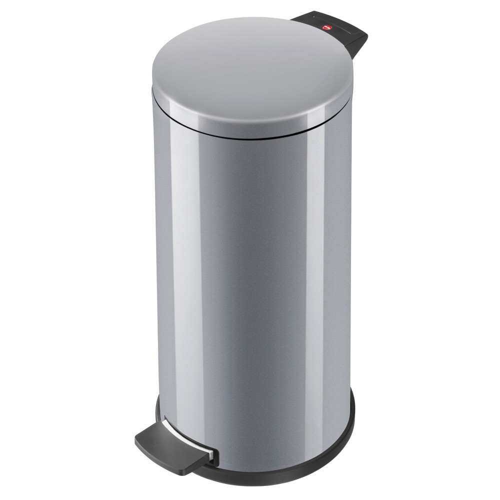 Image of  Kunststoff-Bodenring inklusiv 3 Anti-Rutsch-Füsse in schwarzHailo Tret-Abfallsammler Solid L, 18 Liter, silber Hailo Tret-Abfallsammler Solid L, 18 Liter, silber
