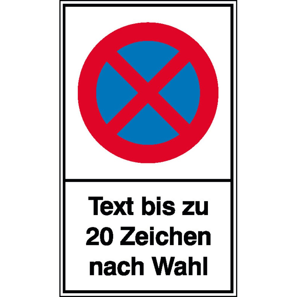 Image of Parkverbotszonen mit einem Halteverbotsschild normgerecht ausweisen Dank Verkehrszeichen wie dem Schild für absolutes Halteverbot mit Text nach Wunsch parken Kunden und Besucher auf den dafür vorgesehenen Flächen. So sorgen Sie für Struktur und schnelle O