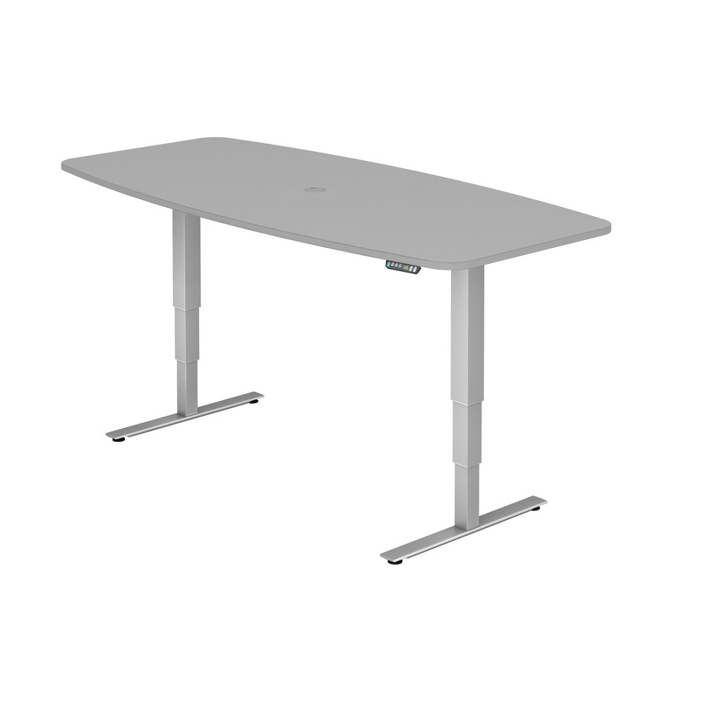 Image of  Anlieferzustand: zerlegt, einfache MontageHammerbacher Konferenztisch mit Memoryschalter, Grau Hammerbacher Konferenztisch mit Memoryschalter, Grau