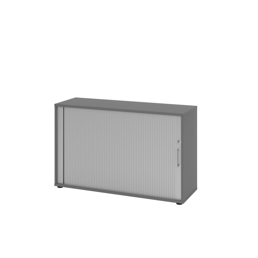 Image of  Anlieferzustand: zerlegt, teilmontiertHammerbacher Rollladenschr.hor. 2OH 120cm BS Graphit/Silb Hammerbacher Rollladenschr.hor. 2OH 120cm BS Graphit/Silb