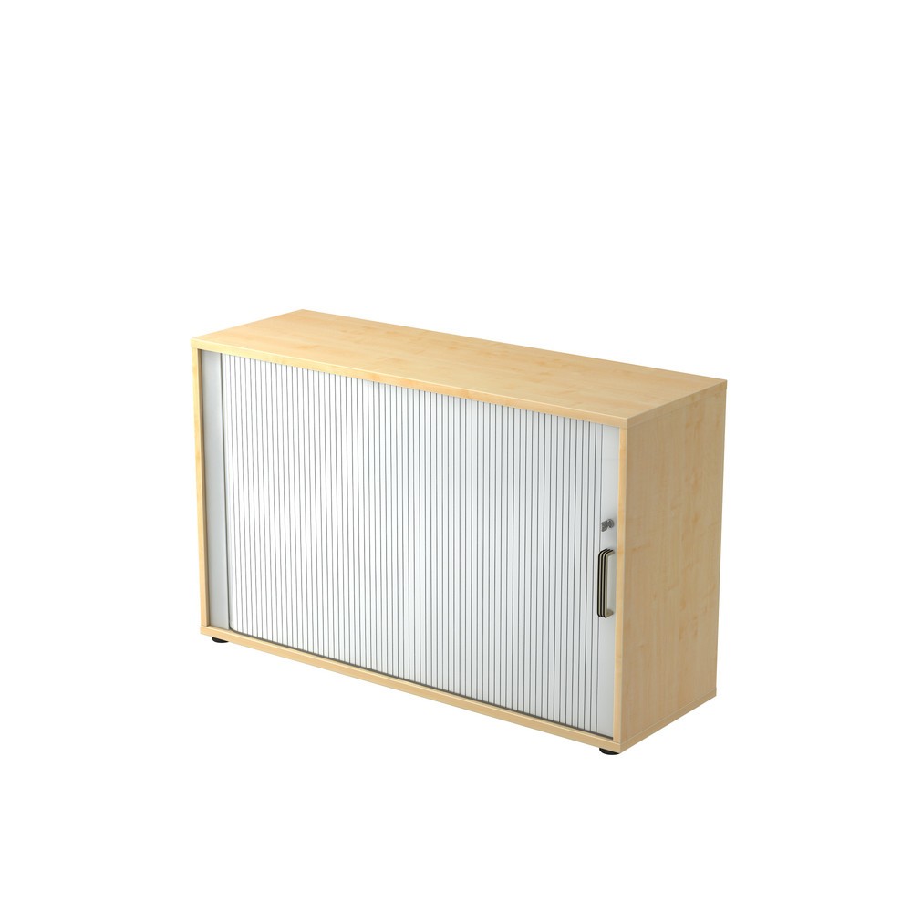 Image of  Anlieferzustand: zerlegt, teilmontiertHammerbacher Rollladenschr.hor. 2OH 120cm SG Ahorn/Silber Hammerbacher Rollladenschr.hor. 2OH 120cm SG Ahorn/Silber