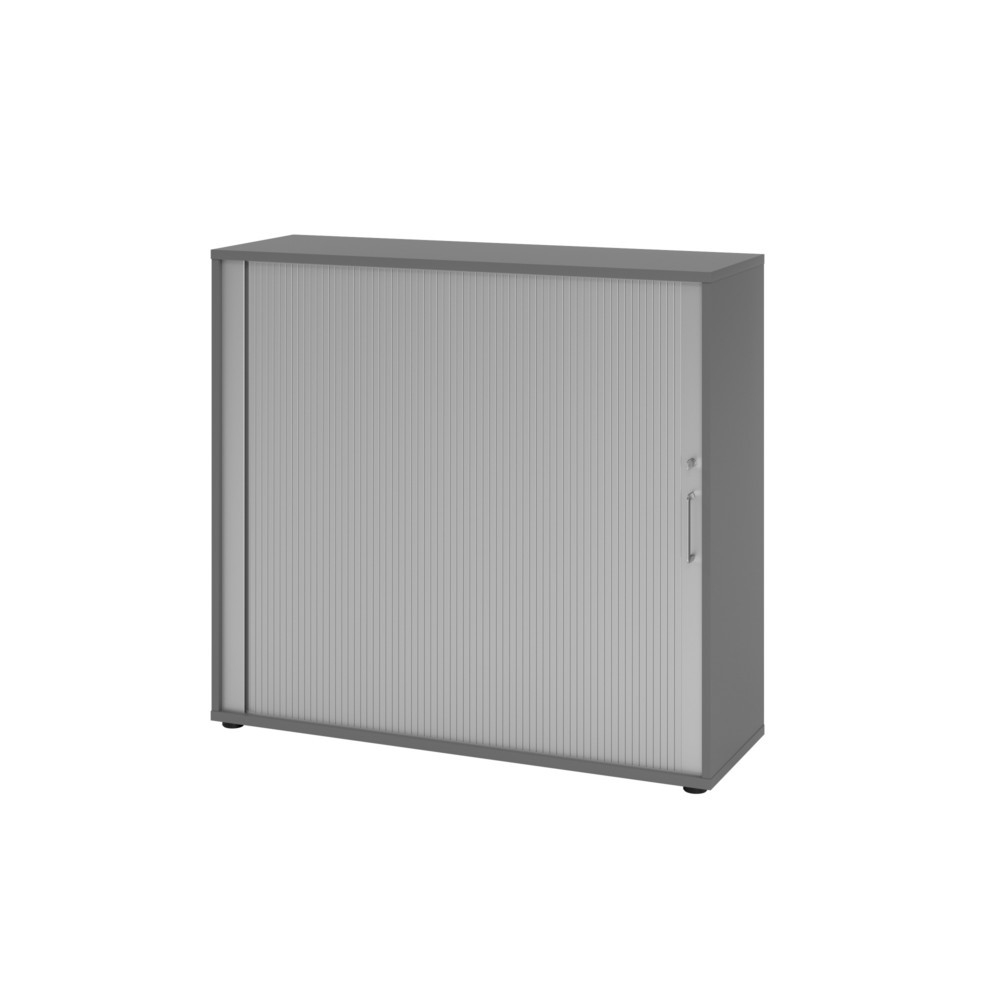 Image of  Anlieferzustand: zerlegt, teilmontiertHammerbacher Rollladenschr.hor. 3OH 120cm BS Graphit/Silb Hammerbacher Rollladenschr.hor. 3OH 120cm BS Graphit/Silb