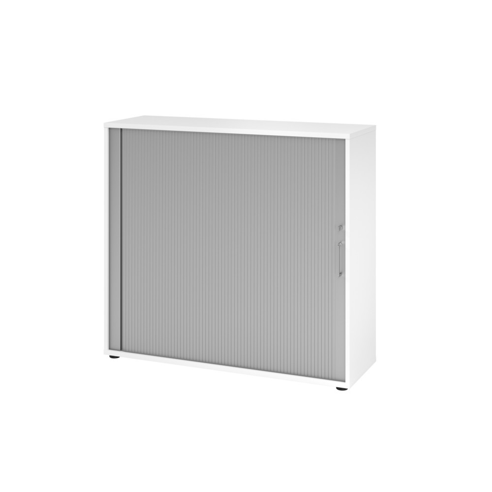 Image of  Anlieferzustand: zerlegt, teilmontiertHammerbacher Rollladenschr.hor. 3OH 120cm BS Weiss/Silber Hammerbacher Rollladenschr.hor. 3OH 120cm BS Weiss/Silber