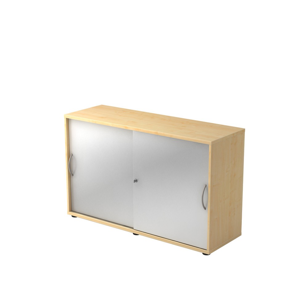 Image of  Anlieferzustand: zerlegt, teilmontiertHammerbacher Schiebetürschrank 2OH 120cm BM Ahorn/Silber Hammerbacher Schiebetürschrank 2OH 120cm BM Ahorn/Silber