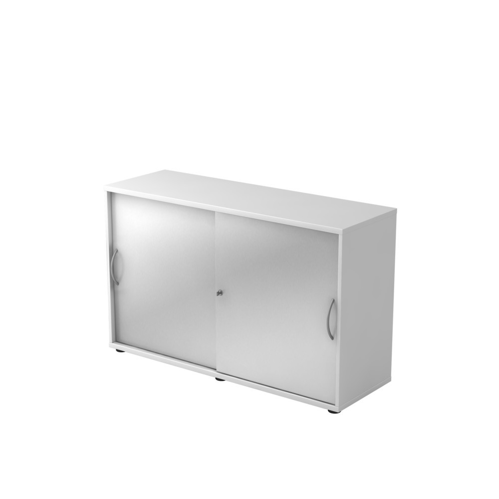 Image of  Anlieferzustand: zerlegt, teilmontiertHammerbacher Schiebetürschrank 2OH 120cm BM Weiss/Silber Hammerbacher Schiebetürschrank 2OH 120cm BM Weiss/Silber