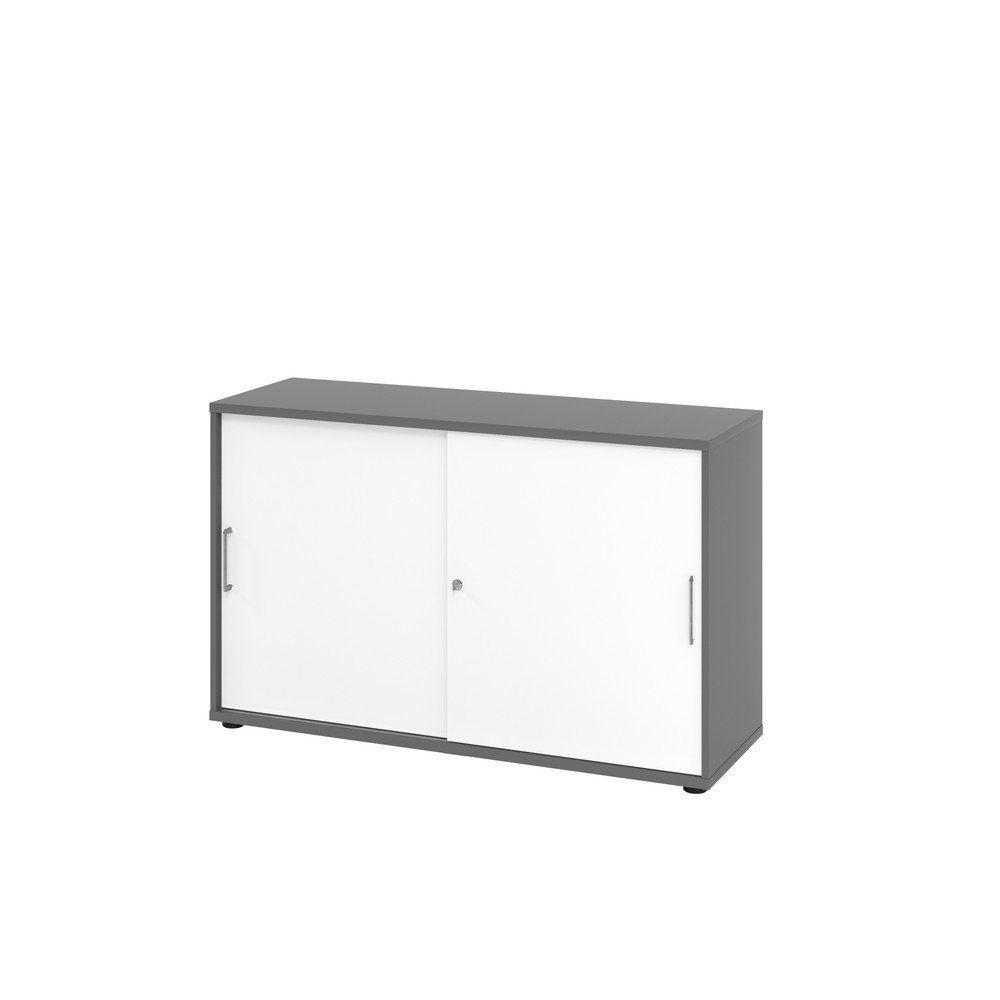 Image of  Anlieferzustand: zerlegt, teilmontiertHammerbacher Schiebetürschrank 2OH 120cm BS Graphit/Weiss Hammerbacher Schiebetürschrank 2OH 120cm BS Graphit/Weiss