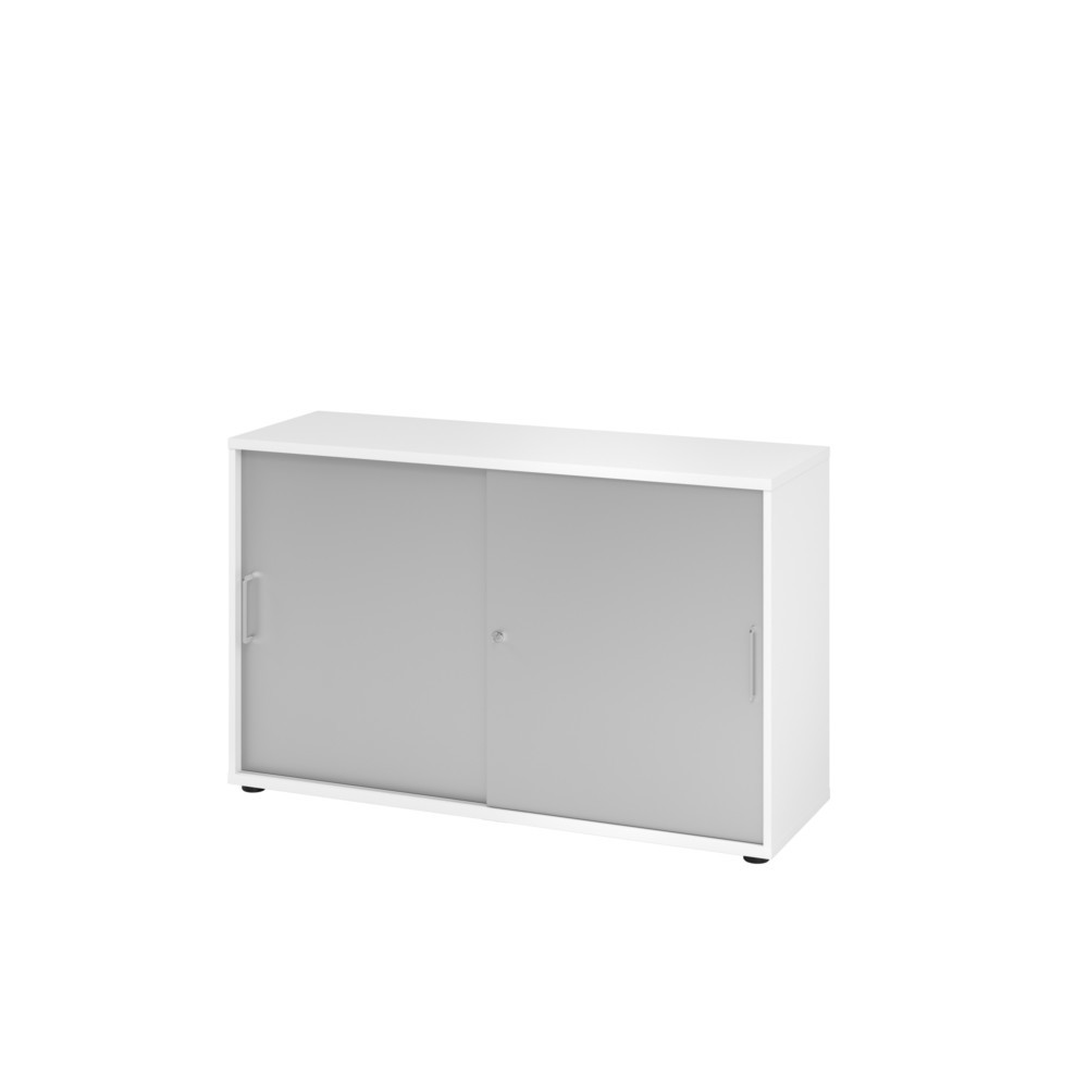 Image of  Anlieferzustand: zerlegt, teilmontiertHammerbacher Schiebetürschrank 2OH 120cm BS Weiss/Silber Hammerbacher Schiebetürschrank 2OH 120cm BS Weiss/Silber