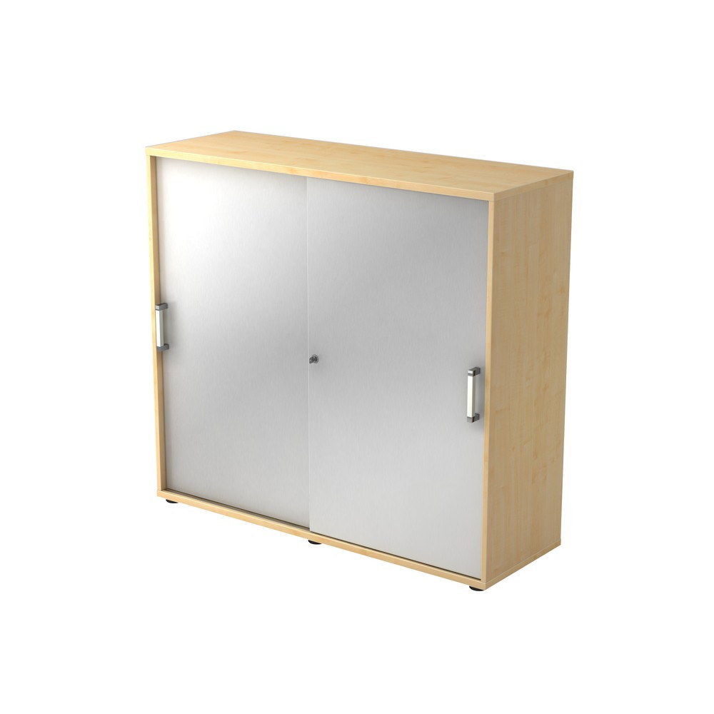 Image of  Anlieferzustand: zerlegt, teilmontiertHammerbacher Schiebetürschrank 3OH 120cm CE Ahorn/Silber Hammerbacher Schiebetürschrank 3OH 120cm CE Ahorn/Silber