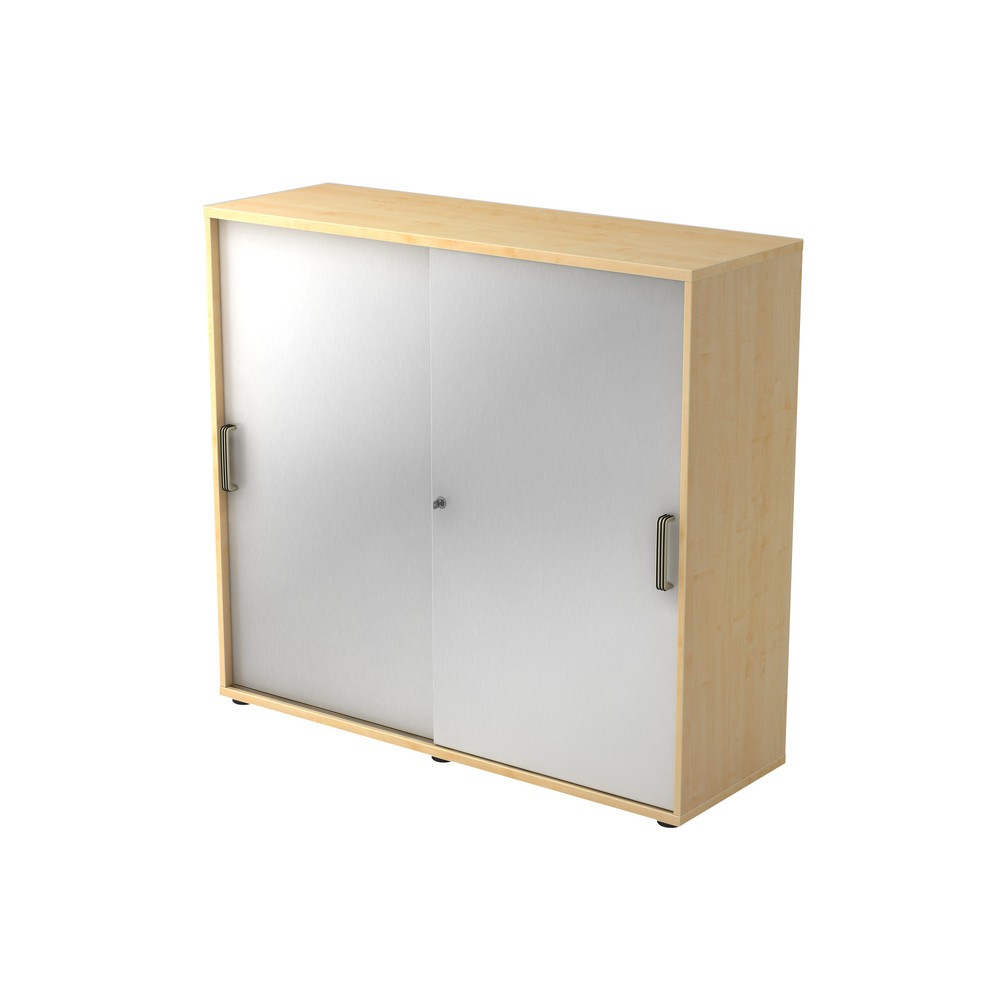 Image of  Anlieferzustand: zerlegt, teilmontiertHammerbacher Schiebetürschrank 3OH 120cm SG Ahorn/Silber Hammerbacher Schiebetürschrank 3OH 120cm SG Ahorn/Silber