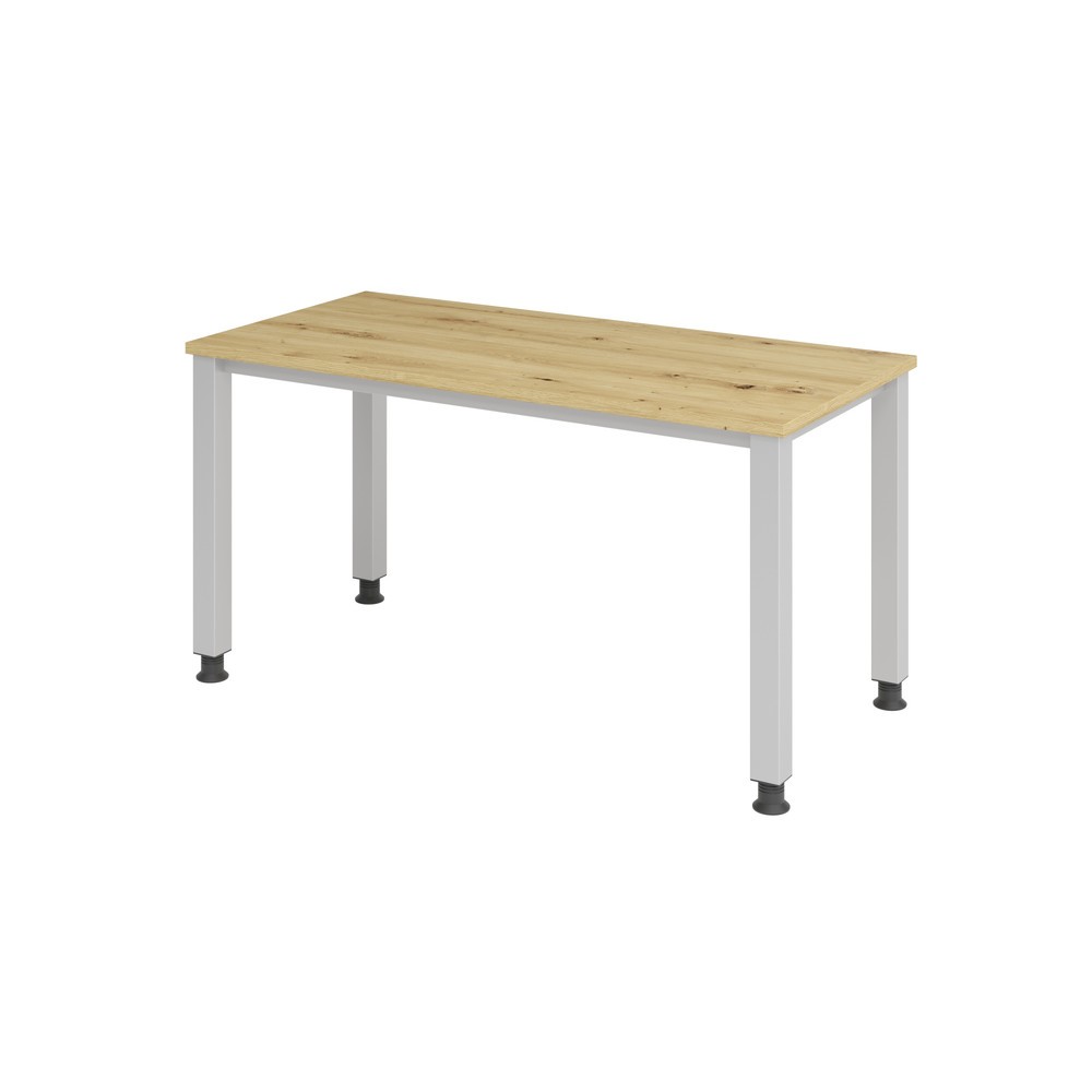 Image of Arbeiten zu Hause: am stufenlos höhenverstellbaren Bürotisch mit stabilem Quadratrohr-Gestell Egal ob im separaten Büro oder bei begrenzten Möglichkeiten in Wohnzimmer, Küche oder Schlafzimmer: Der höhenverstellbare Hammerbacher Schreibtisch der Q-Serie l