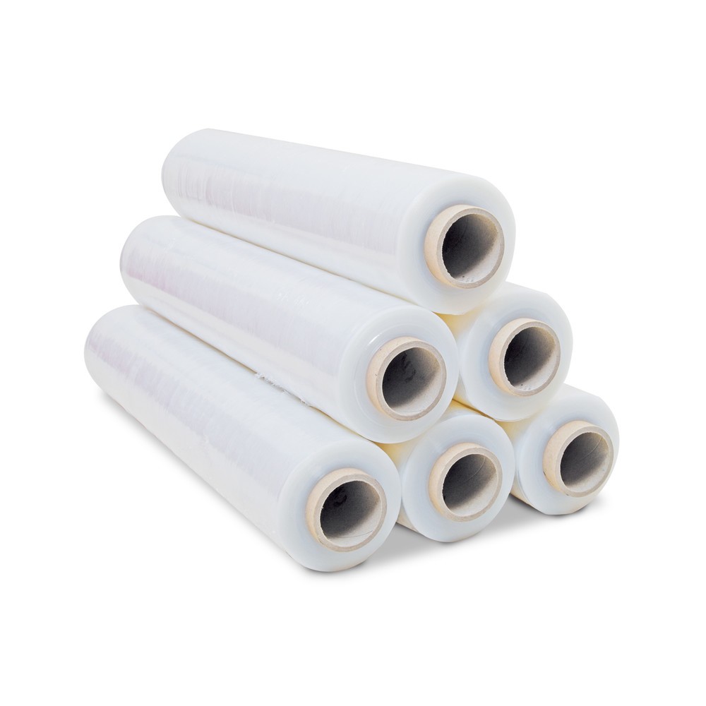 Image of Transportgüter einfach und effektiv verpacken und schützen Die Handstretchfolie, transparent besteht aus LDPE (Low Density Polyethylen) und ist wasserbeständig, hochdehnbar und reissfest. Dadurch fixieren Sie Ihr Transportgut einfach und zuverlässig. Ihr 