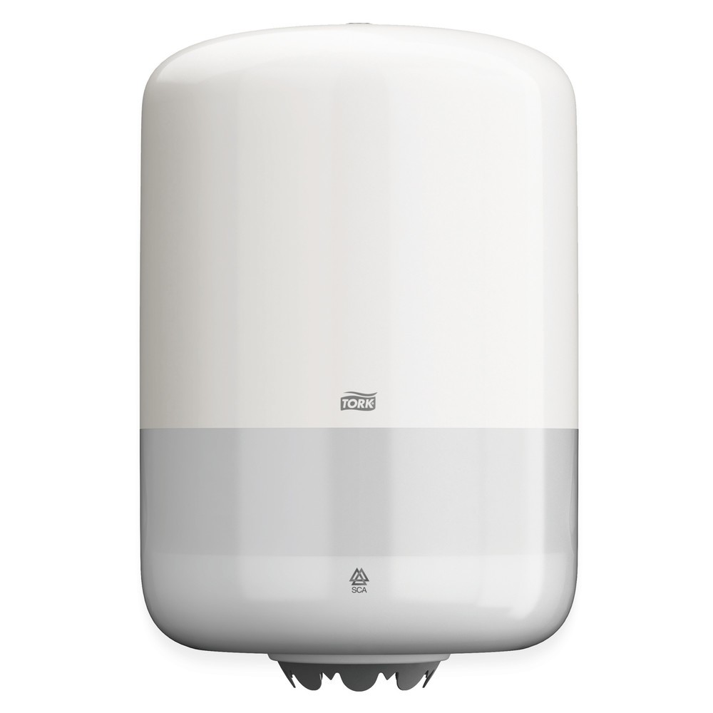 Image of Ideal für leicht frequentierte Hygienebereiche – der Handtuchspender TORK® M Mit seinem funktionalen Design passt der Handtuchrollenspender in fast alle Waschraumtypen ebenso wie in Labore und Teeküchen. Für einen sicheren Diebstahlschutz ist der Spender 