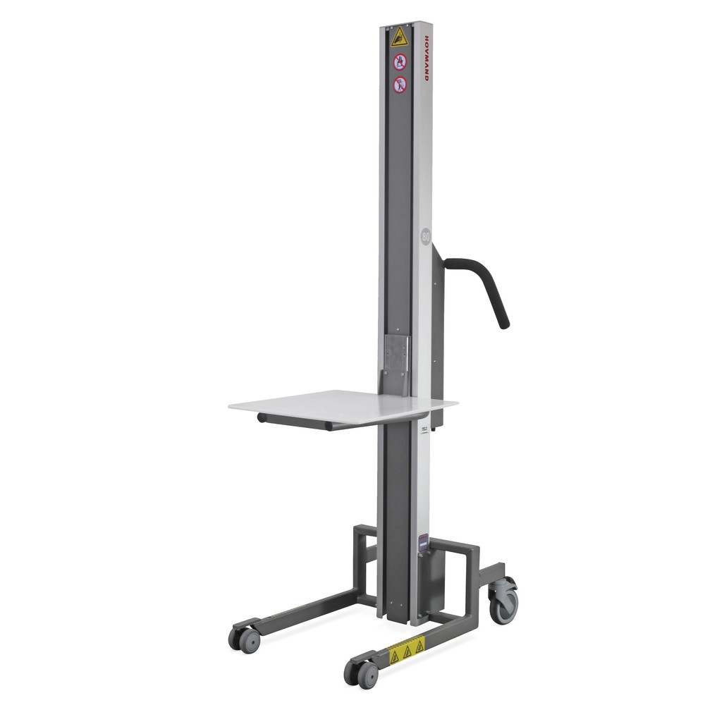 Image of Hebelift HOVMAND – effizient und wendig auf beengtem Raum In schmalen Lagergängen oder engen Werkstatträumen optimieren Sie mit einem platzsparenden Hebelift Ihre Arbeitsabläufe. Das auf 4 Rädern verfahrbare Modell von HOVMAND erleichtert Ihnen das Bestüc