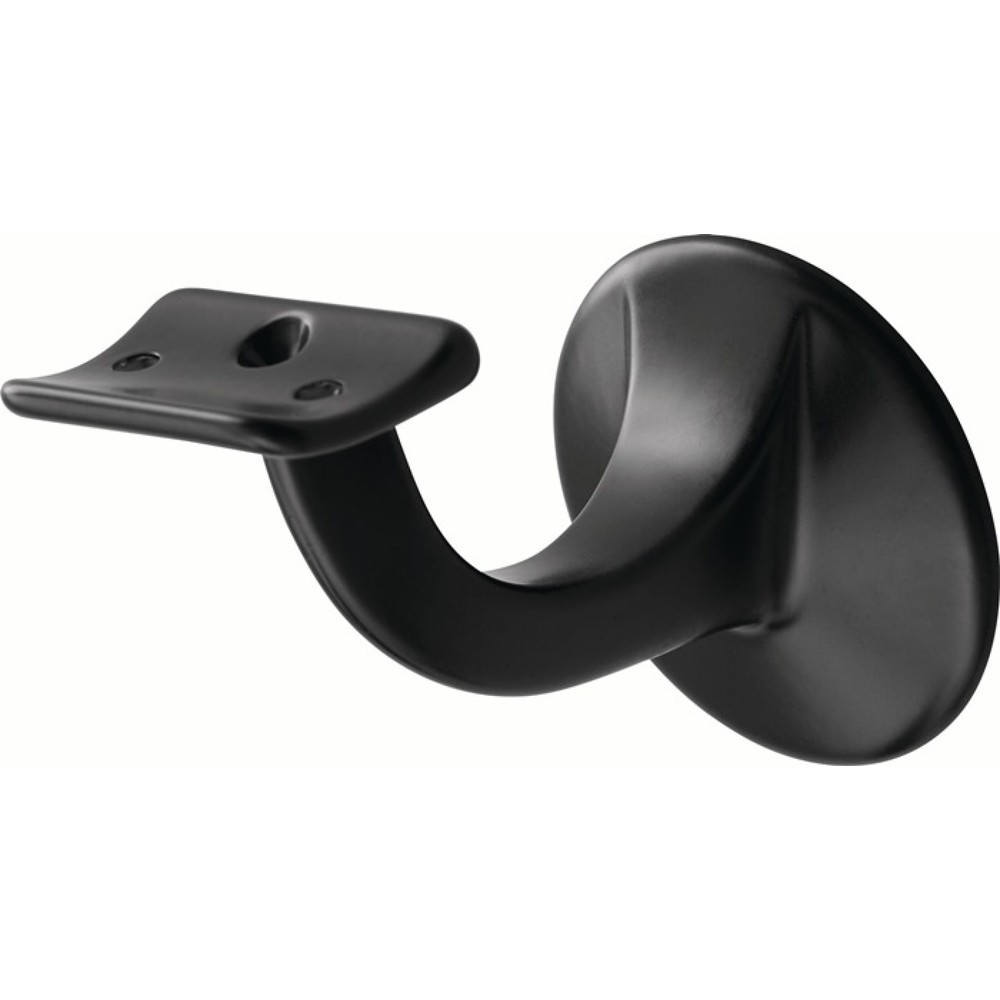 Image of  Wandabstand: 75mmHERMETA Handlaufträger 3506, Durchmesser Wandplatte 56 mm, Aluminium kunststoffbeschichtet schwarz, gewölbte Auflage HERMETA Handlaufträger 3506, Durchmesser Wandplatte 56 mm, Aluminium kunststoffbeschichtet schwarz, gewölbte Auflage