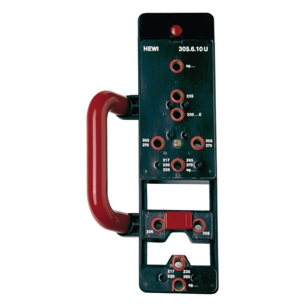 Image of  komplett mit Zentrierdornen und 7 mm Bohrer (im Magazin der Lehre enthalten)HEWI Bohrlehre BL305.6.10U, Montage von Rosetten und Schildern HEWI Bohrlehre BL305.6.10U, Montage von Rosetten und Schildern