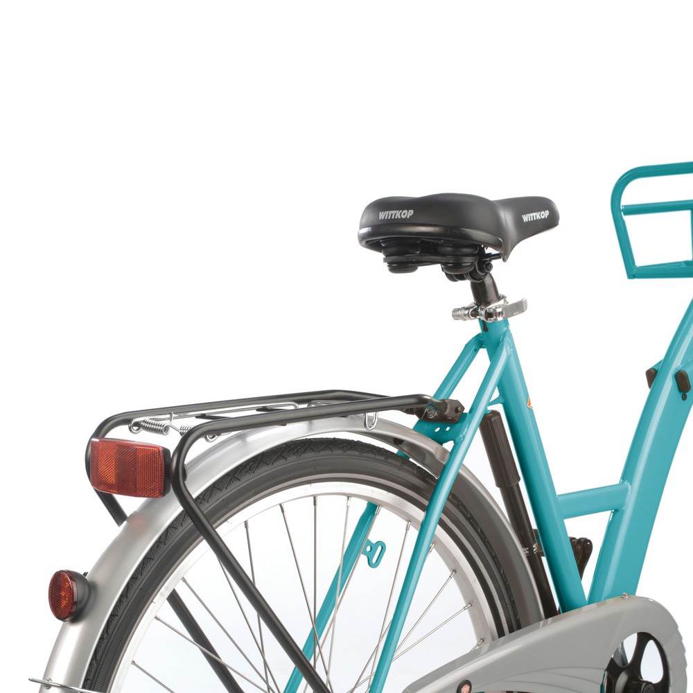 Image of  Federklappe gewährleistet einfache Sicherung von KleinteilenHinterrad-Gepäckträger für Fahrräder Ameise® Hinterrad-Gepäckträger für Fahrräder Ameise®