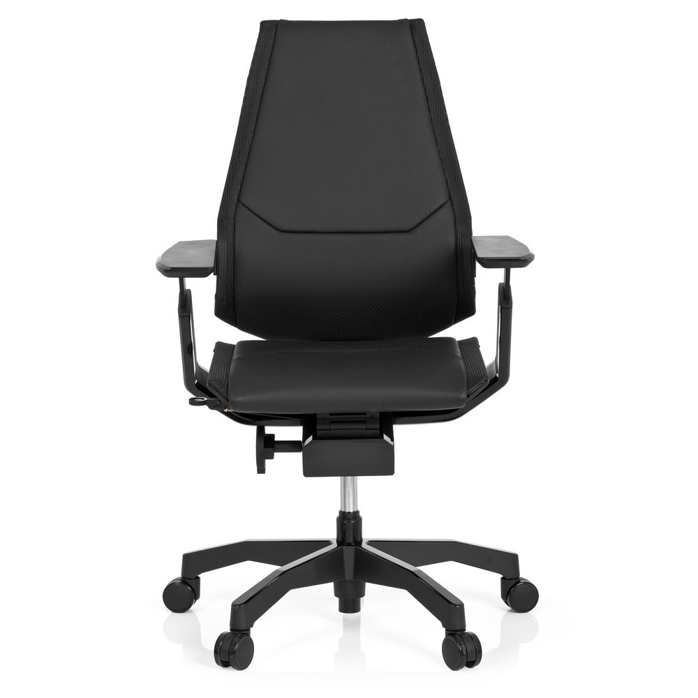 Image of GENIDIA BLACK: Ergonomisch Sitzen auf einem High-Tech Bürostuhl! Das Highlight auf dem Markt der Bürostühle! Der GENIDIA BLACK bietet modernste Technik elegant verpackt in einem unglaublich attraktiven Design. Die gewollt kantige Formgebung des Rahmens wi