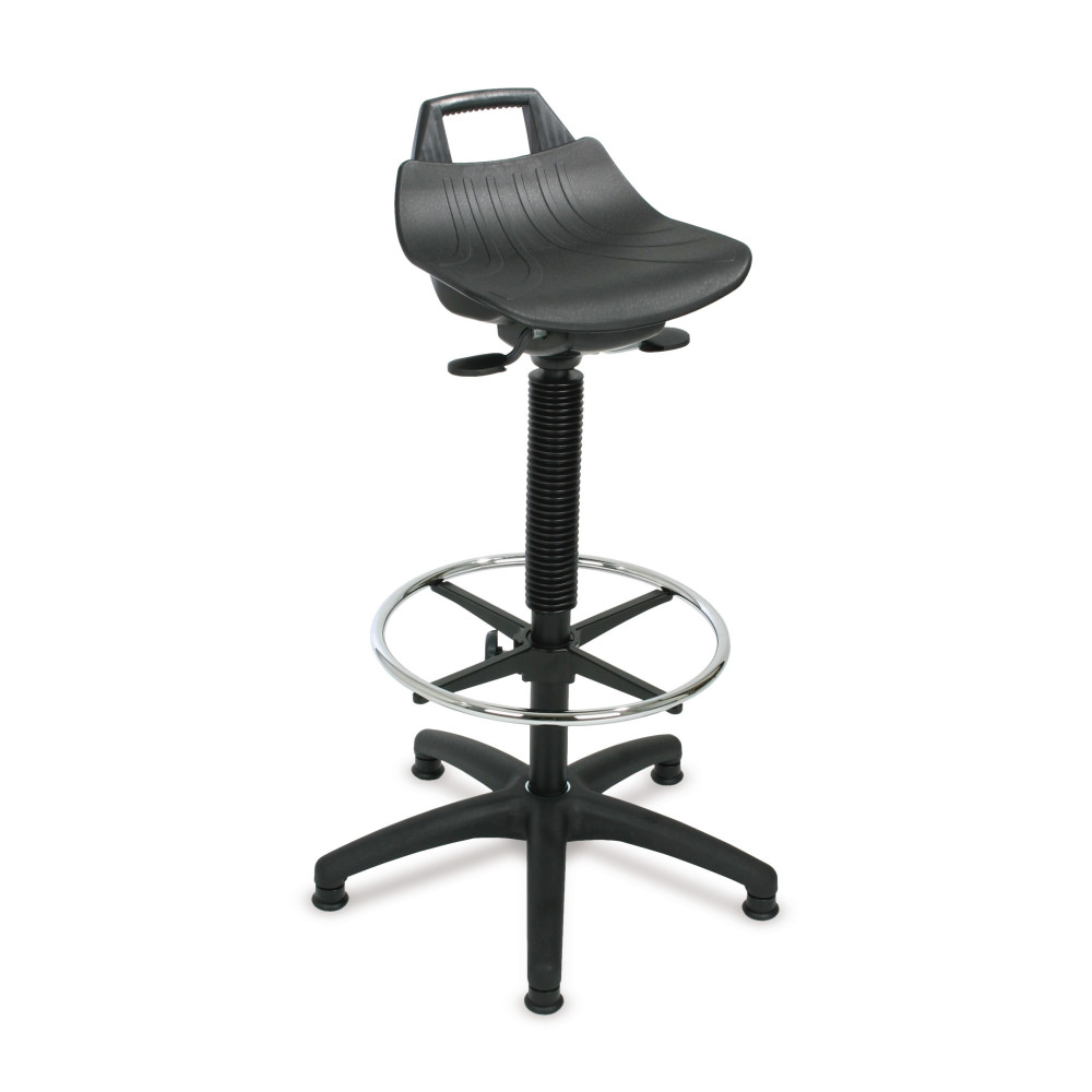 Image of Der Premium-Hocker mit PP-Sitz für anspruchsvolle Aufgaben Sitzlösungen beeinflussen die Bewegungsfreiheit und das Wohlbefinden bei der Arbeit. Dieser Qualitätshocker bietet Ihnen zahlreiche Einstellungsmöglichkeiten für eine auf Ihre Bedürfnisse abgestim