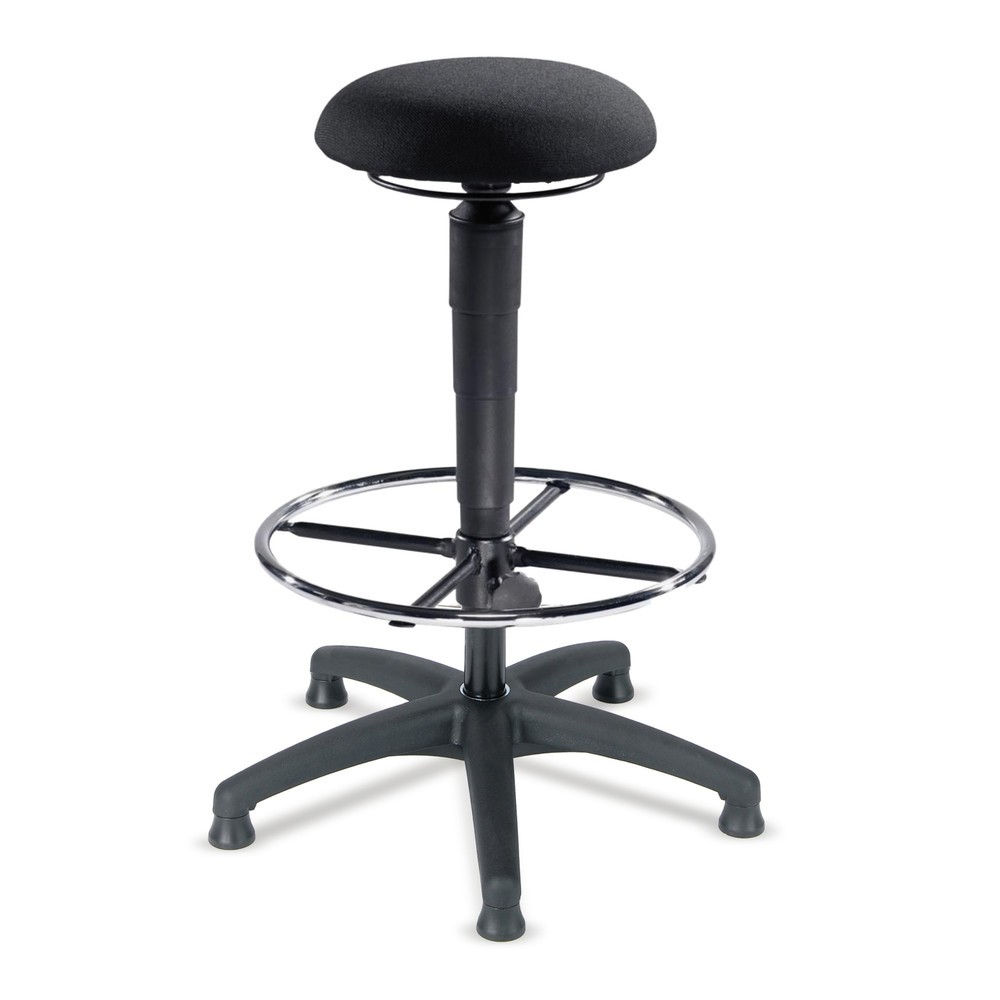 Image of Für einen ergonomischen Arbeitsplatz – der Hocker Universal Plus, Stoffpolster Dieser Universal Hocker ermöglicht Ihnen bequemes, stufenloses Höhenverstellen für ergonomisches Sitzen. Dafür sorgt die Gasfeder im Höhenverstellbereich, die sich durch Ringau