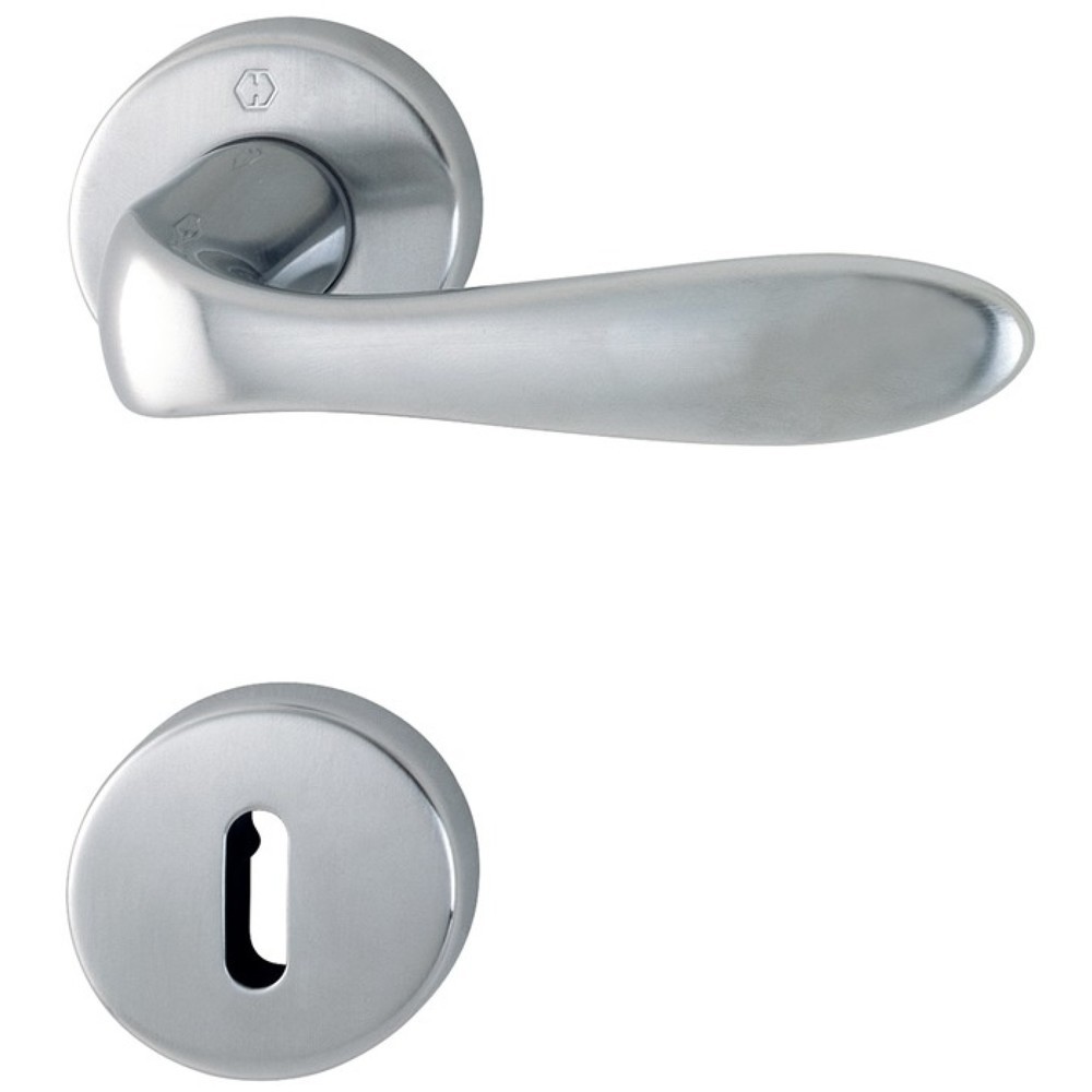 Image of  Norm: DIN 1906HOPPE Rosettengarnitur Genova M1535/19KV/19KVS, rund OB, Messing F45-R, DIN links / rechts D/D HOPPE Rosettengarnitur Genova M1535/19KV/19KVS, rund OB, Messing F45-R, DIN links / rechts D/D