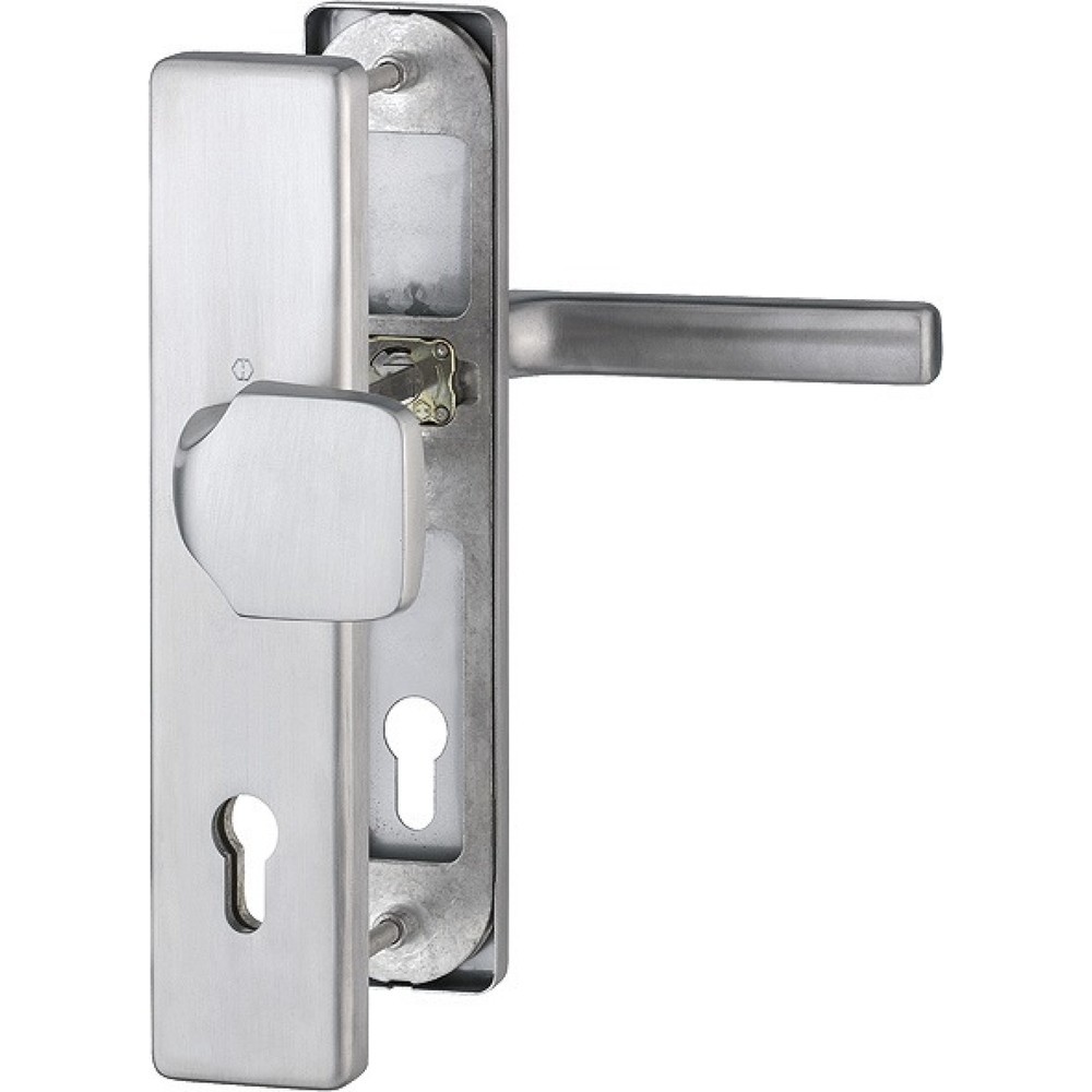 Image of  Farb-Nr.: F69HOPPE Schutzgarnitur Dallas E61G/2221/2210/1643Z, 92 mm, Edelstahl F69, 67-72 mm HOPPE Schutzgarnitur Dallas E61G/2221/2210/1643Z, 92 mm, Edelstahl F69, 67-72 mm