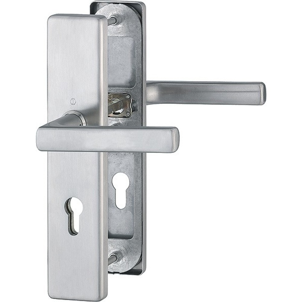 Image of  Farb-Nr.: F69HOPPE Schutzgarnitur Dallas E1643Z/2221/2210, 72 mm, Edelstahl F69, 42-47 mm HOPPE Schutzgarnitur Dallas E1643Z/2221/2210, 72 mm, Edelstahl F69, 42-47 mm