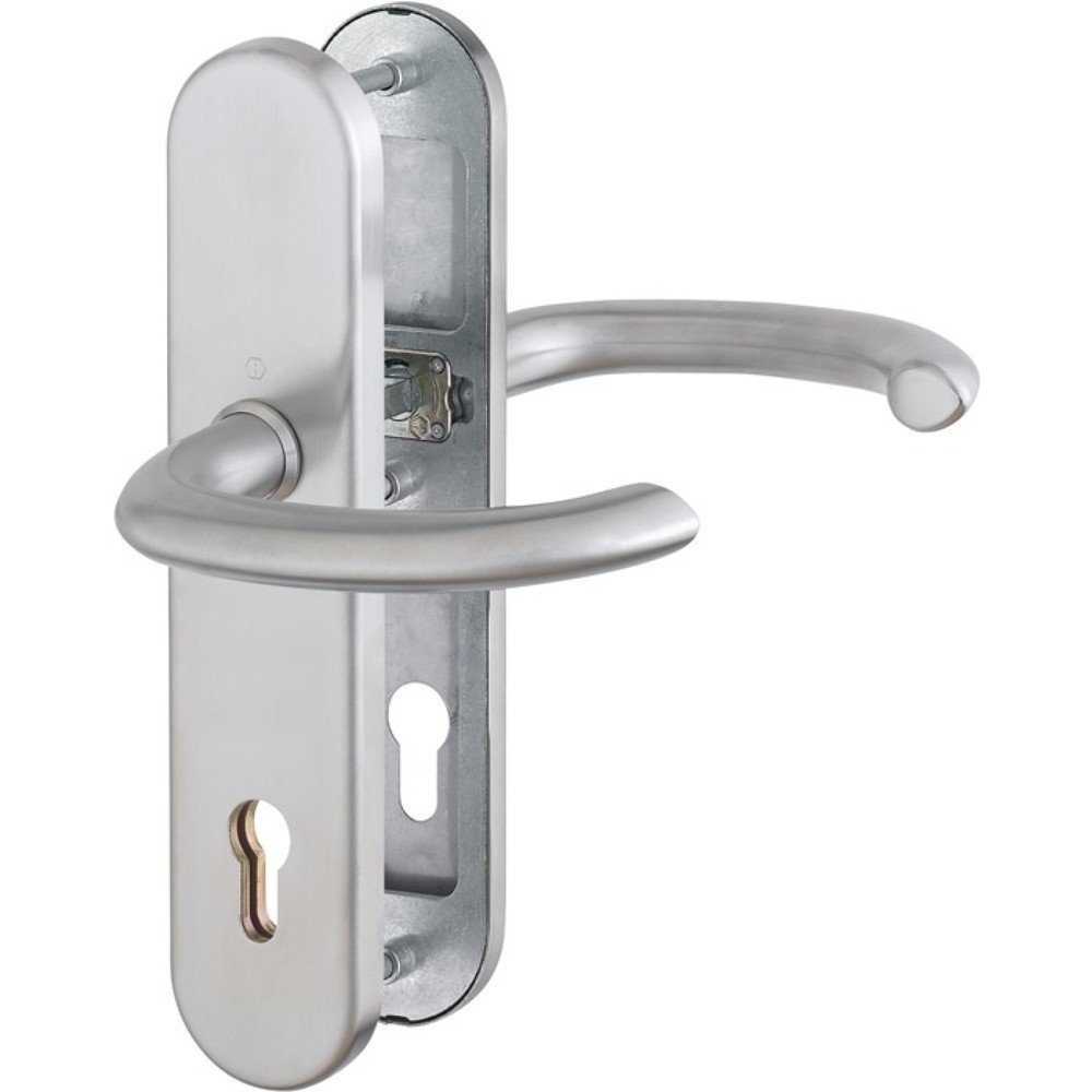 Image of  Farb-Nr.: F69HOPPE Schutzgarnitur Marseille E1138Z/3331/3310, 92 mm, Edelstahl F69, 66-71 mm HOPPE Schutzgarnitur Marseille E1138Z/3331/3310, 92 mm, Edelstahl F69, 66-71 mm