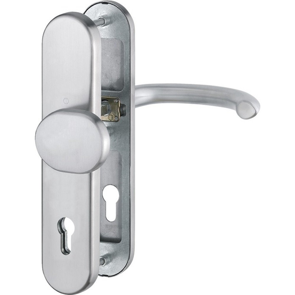 Image of  Farb-Nr.: F69HOPPE Schutzgarnitur Marseille E86G/3331/3310/1138Z, 92 mm, Edelstahl F69, 66-71 mm HOPPE Schutzgarnitur Marseille E86G/3331/3310/1138Z, 92 mm, Edelstahl F69, 66-71 mm