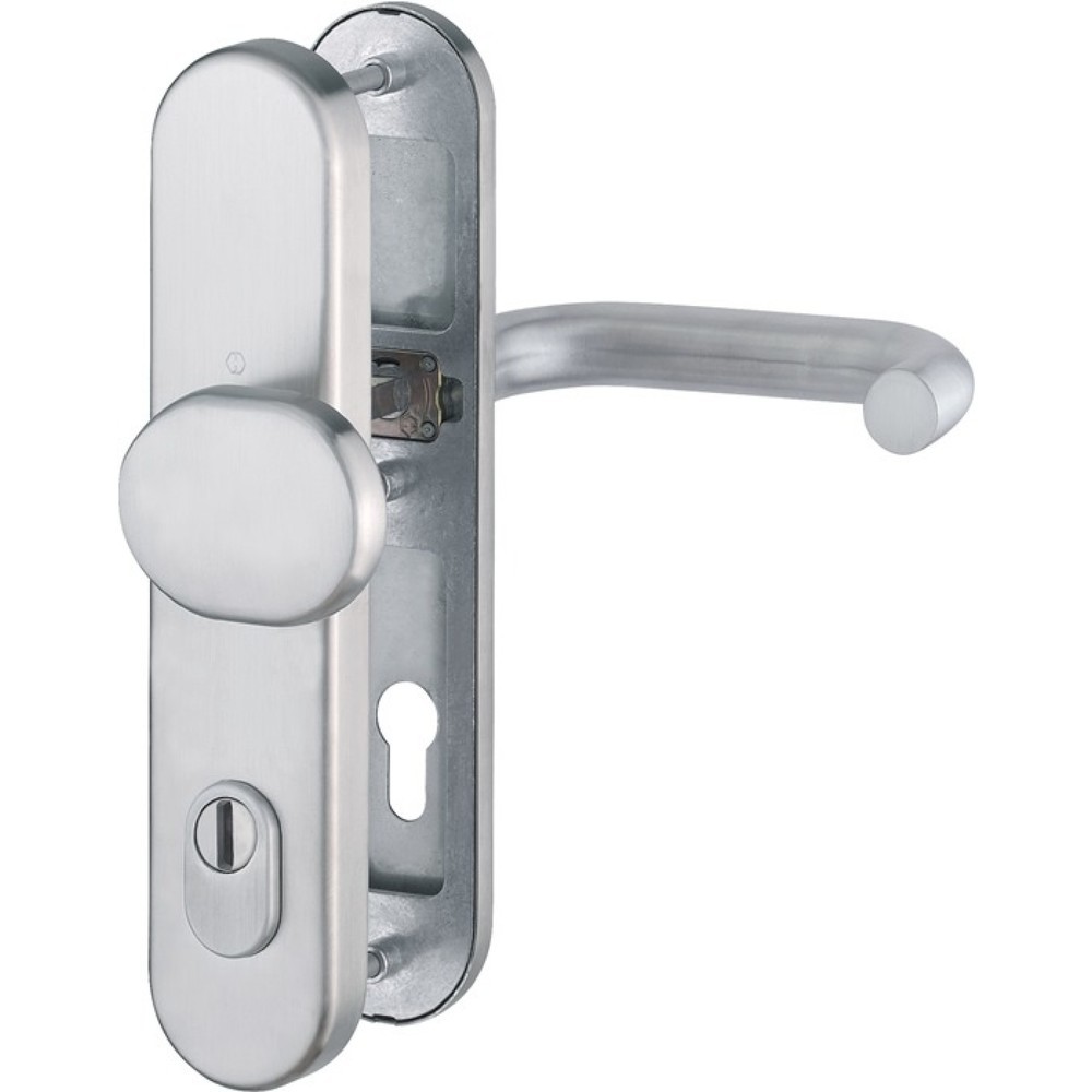 Image of  Farb-Nr.: F69HOPPE Schutzgarnitur Paris E86G/3332ZA/3310/138Z, 92 mm, Edelstahl F69, 67-72 mm HOPPE Schutzgarnitur Paris E86G/3332ZA/3310/138Z, 92 mm, Edelstahl F69, 67-72 mm