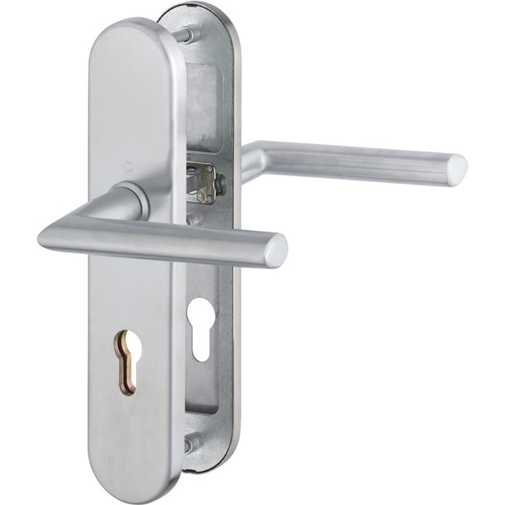 Image of  Farb-Nr.: F69HOPPE Schutzgarnitur Stockholm E1140Z/3331/3310, 72 mm, Edelstahl F69, 42-47 mm HOPPE Schutzgarnitur Stockholm E1140Z/3331/3310, 72 mm, Edelstahl F69, 42-47 mm