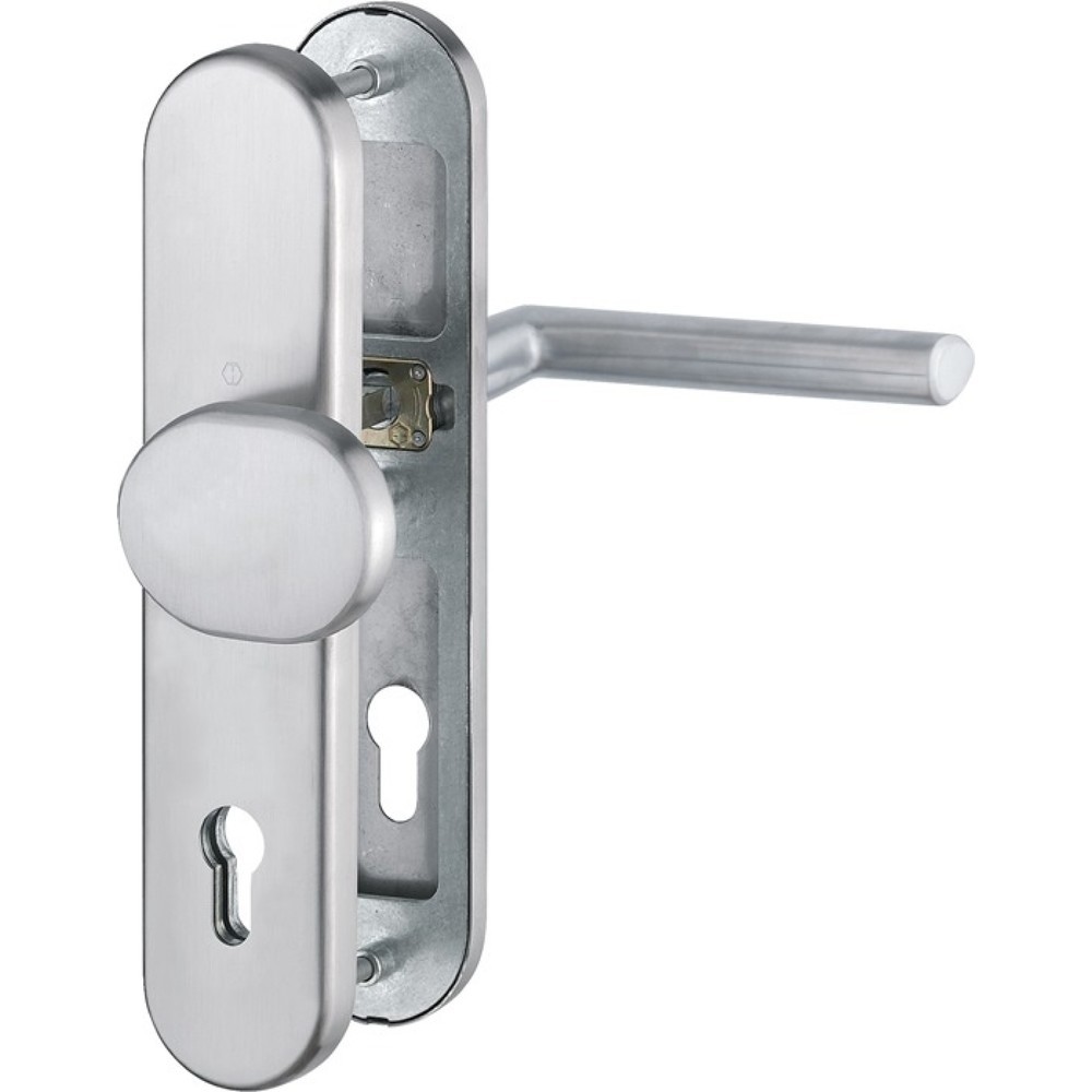 Image of  Farb-Nr.: F69HOPPE Schutzgarnitur Stockholm E86G/3331/3310/1140Z, 92 mm, Edelstahl F69, 67-72 mm HOPPE Schutzgarnitur Stockholm E86G/3331/3310/1140Z, 92 mm, Edelstahl F69, 67-72 mm