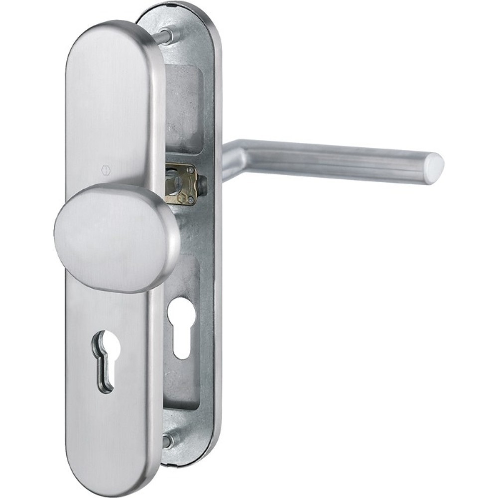 Image of  Farb-Nr.: F69HOPPE Schutzgarnitur Stockholm E86G/3331/3310/1140Z, 72 mm, Edelstahl F69, 42-47 mm HOPPE Schutzgarnitur Stockholm E86G/3331/3310/1140Z, 72 mm, Edelstahl F69, 42-47 mm