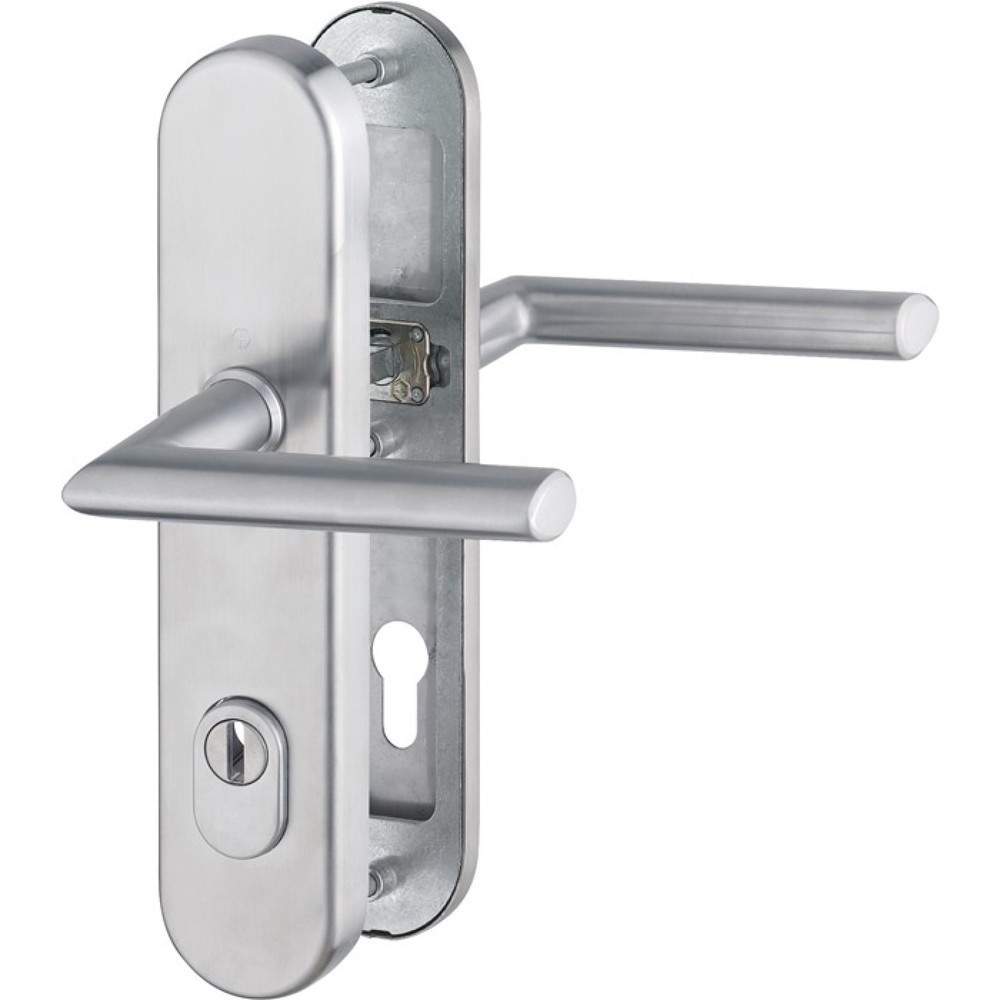 Image of  Farb-Nr.: F69HOPPE Schutzgarnitur Stockholm E1140Z/3332ZA/3310, 92 mm, Edelstahl F69, 67-72 mm HOPPE Schutzgarnitur Stockholm E1140Z/3332ZA/3310, 92 mm, Edelstahl F69, 67-72 mm