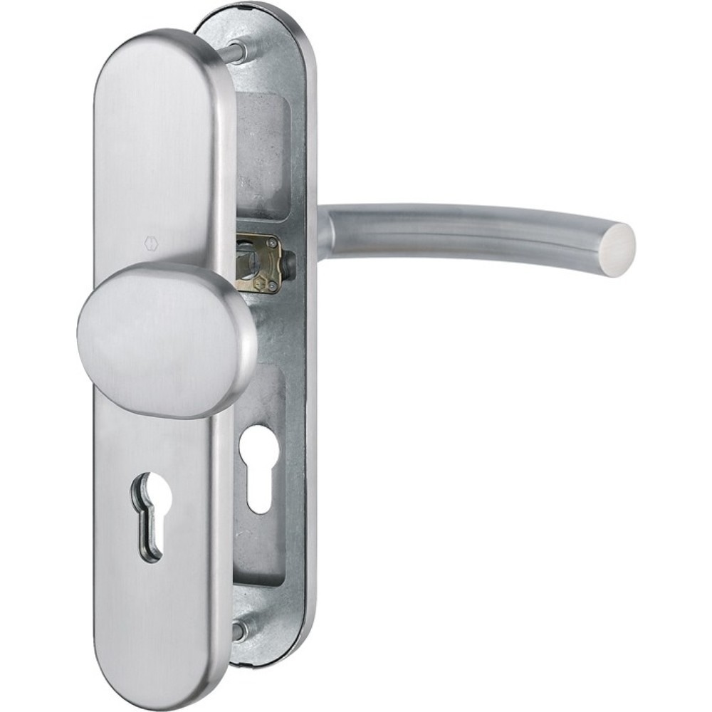 Image of  Farb-Nr.: F69HOPPE Schutzgarnitur Trondheim E86G/3331/3310/1430Z, 72 mm, Edelstahl F69, 42-47 mm HOPPE Schutzgarnitur Trondheim E86G/3331/3310/1430Z, 72 mm, Edelstahl F69, 42-47 mm