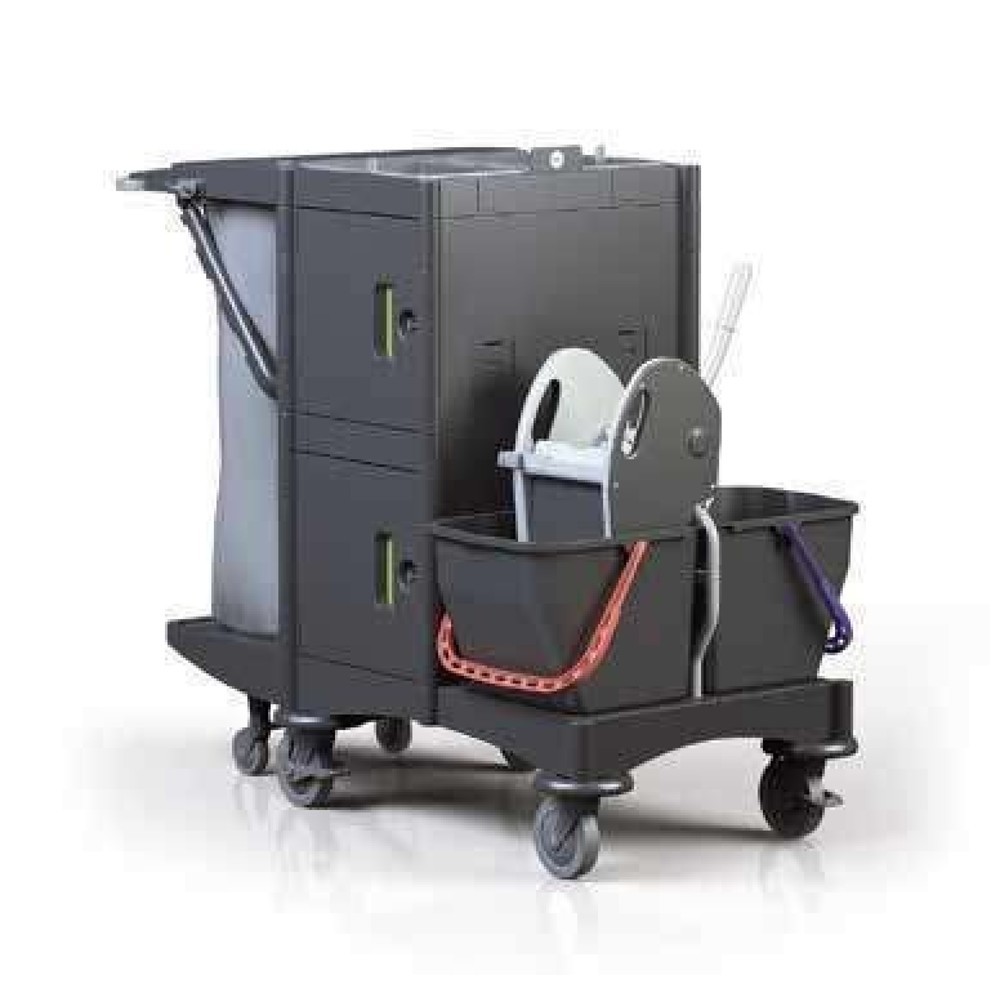 Image of Kompakter Putzwagen zum universellen Reinigen in Schulen Eimer, Putzmittel, Lappen, Mopp u. v. m.: Der handliche IPC Reinigungswagen Brix School bietet für alles einen festen Platz und eine umfassende Lösung für die Reinigung bei geringem Platzangebot in 