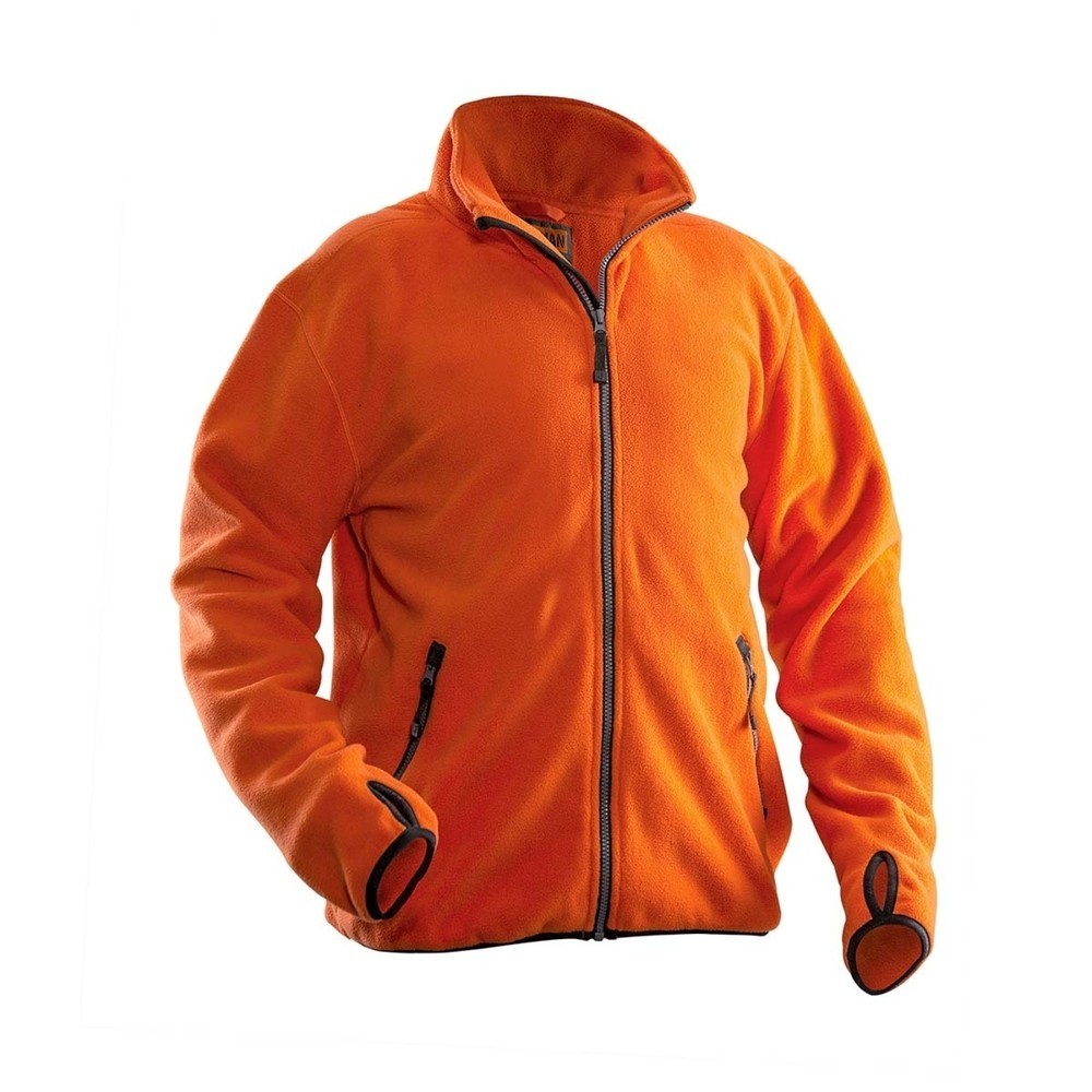 Image of  YKK-Reissverschluss vorneJobman Fleecejacke orange, Grösse XS Jobman Fleecejacke orange, Grösse XS