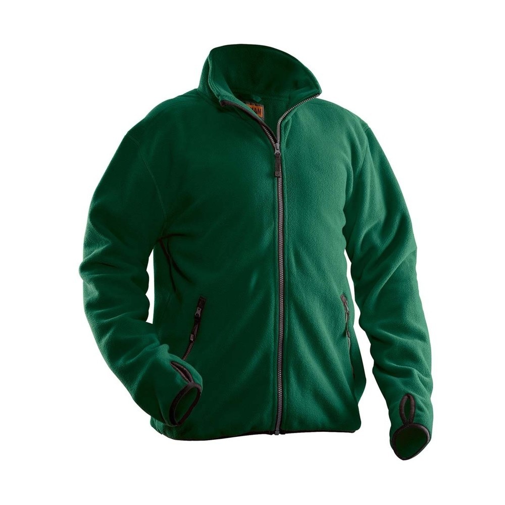 Image of  YKK-Reissverschluss vorneJobman Fleecejacke forest grün, Grösse XXL Jobman Fleecejacke forest grün, Grösse XXL