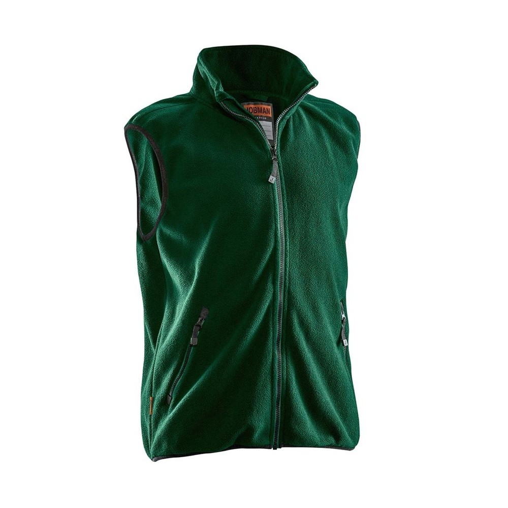 Image of  YKK-Reissverschluss vorneJobman Microfleece Weste forest grün, Grösse XXXXL Jobman Microfleece Weste forest grün, Grösse XXXXL