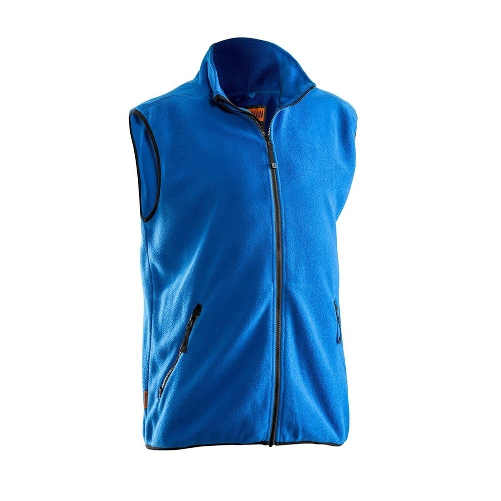 Image of  YKK-Reissverschluss vorneJobman Microfleece Weste blau, Grösse XXXXL Jobman Microfleece Weste blau, Grösse XXXXL