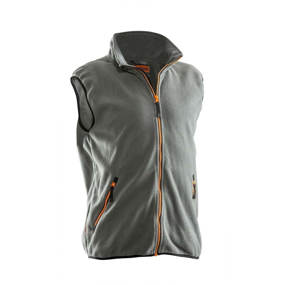 Image of  YKK-Reissverschluss vorneJobman Microfleece Weste dunkelgrau, Grösse L Jobman Microfleece Weste dunkelgrau, Grösse L