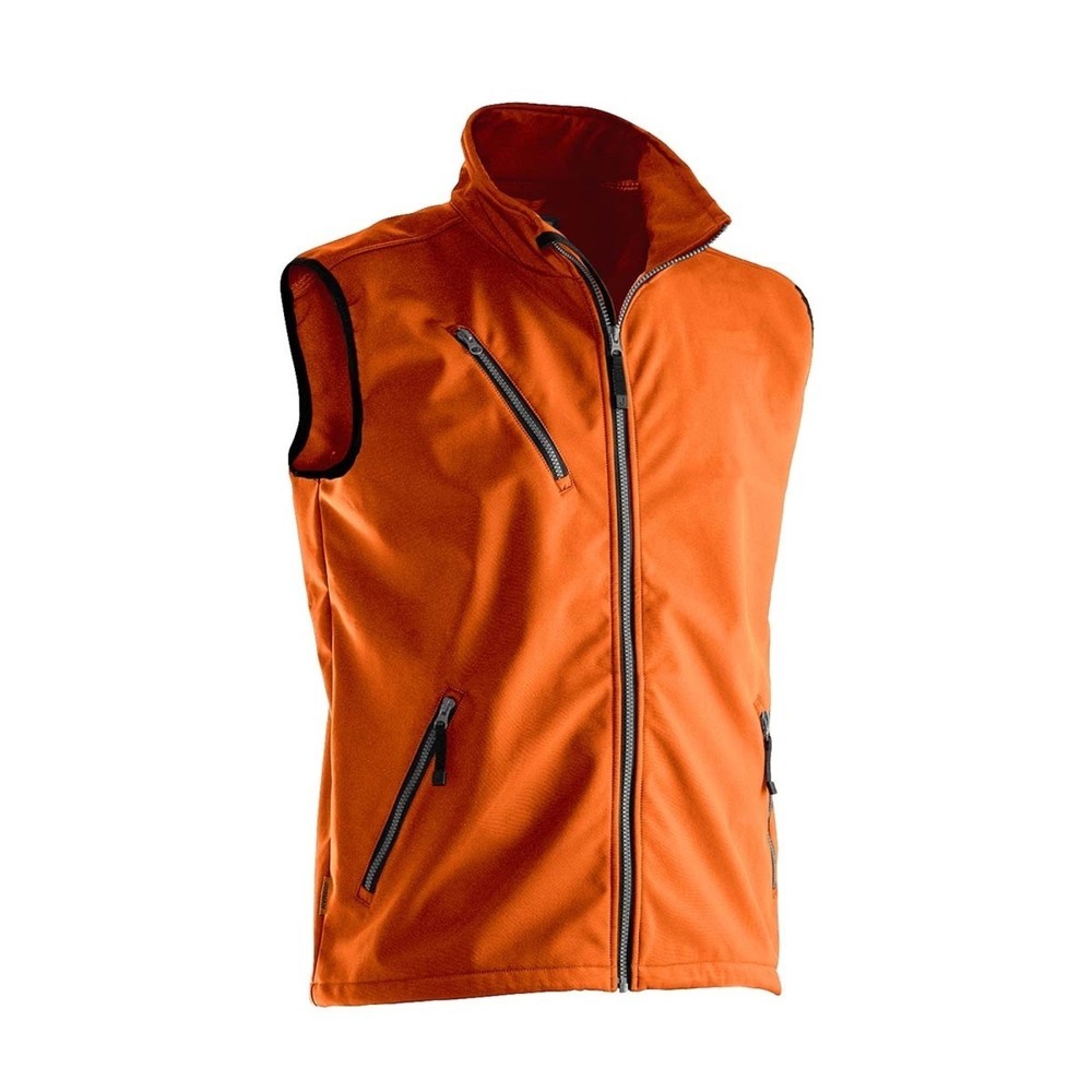 Image of  YKK-Reissverschluss vorneJobman Softshell Weste orange, Grösse L Jobman Softshell Weste orange, Grösse L