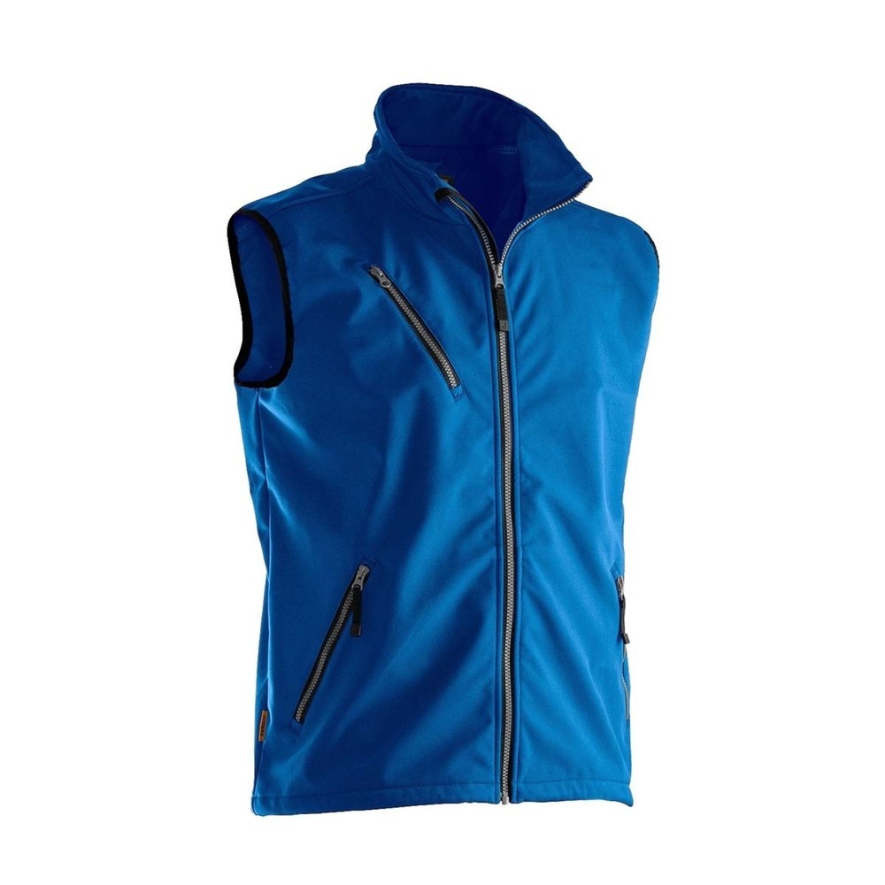 Image of  YKK-Reissverschluss vorneJobman Softshell Weste blau, Grösse XL Jobman Softshell Weste blau, Grösse XL
