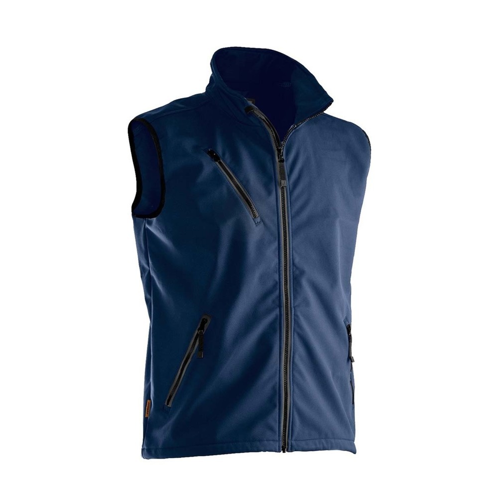 Image of  YKK-Reissverschluss vorneJobman Softshell Weste dunkelblau, Grösse L Jobman Softshell Weste dunkelblau, Grösse L