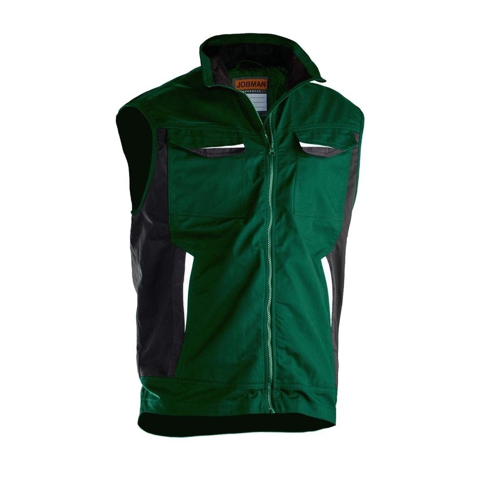 Image of  Verlängerter Rücken mit reflektierenden PaspelnJobman Weste forest grün, Grösse XXXL Jobman Weste forest grün, Grösse XXXL