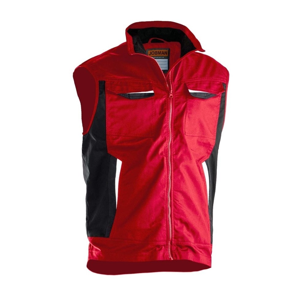 Image of  Verlängerter Rücken mit reflektierenden PaspelnJobman Weste rot, Grösse S Jobman Weste rot, Grösse S