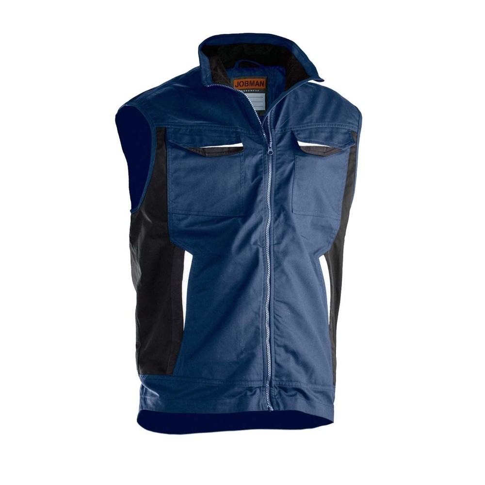 Image of  Verlängerter Rücken mit reflektierenden PaspelnJobman Weste dunkelblau, Grösse L Jobman Weste dunkelblau, Grösse L