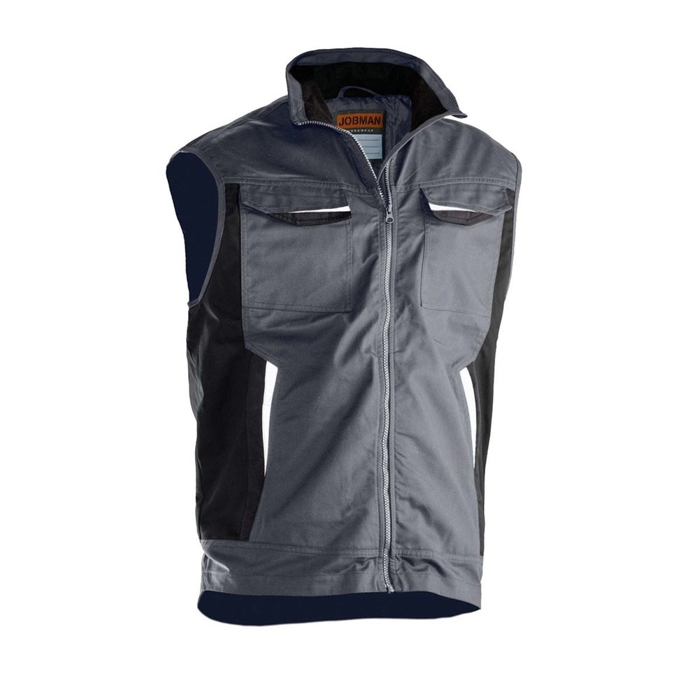 Image of  Verlängerter Rücken mit reflektierenden PaspelnJobman Weste dunkelgrau, Grösse L Jobman Weste dunkelgrau, Grösse L