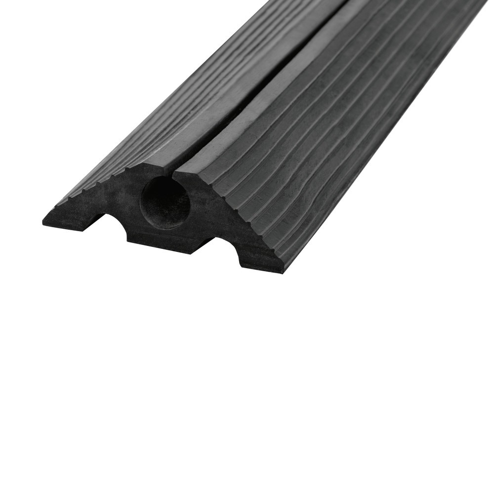 Image of Ideal für den Lkw und Staplerverkehr Die Kabelbrücke BASIC schützt Kabel und kleine Schläuche vor mechanischen Einflüssen, z. B. auf Baustellen oder Strassen. Das stabile Element aus flexiblem, hochfestem Recycling-Kautschuk hält problemlos Lkw- und Stapl